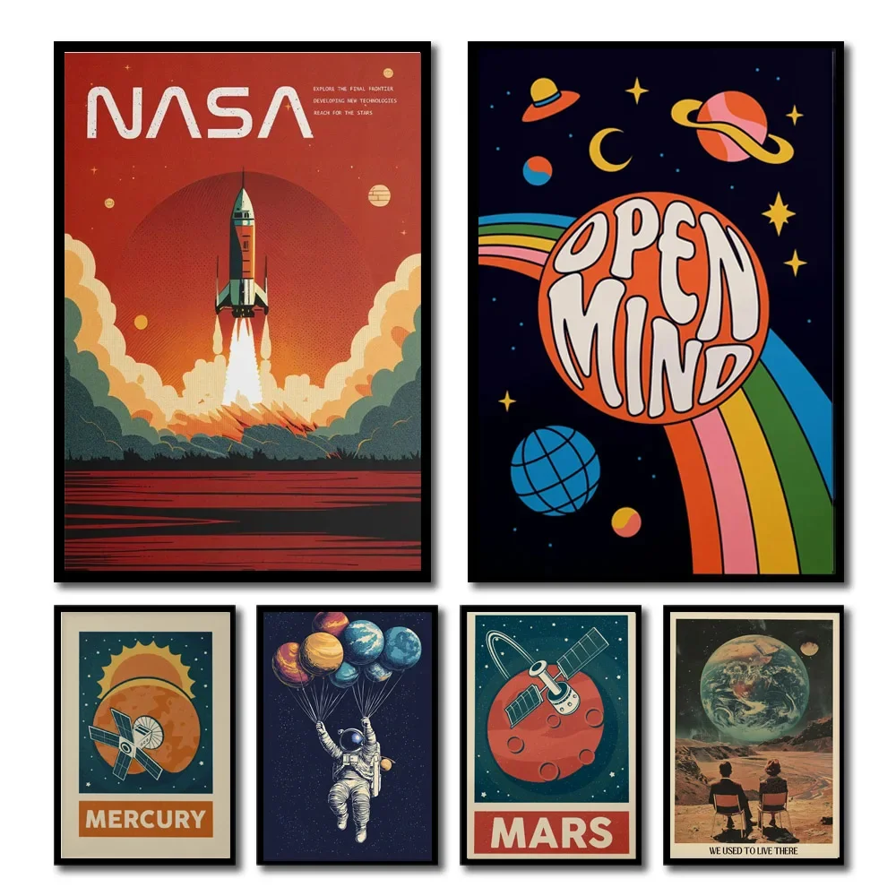 Star Map Poster - 1pc Retro Sonnensystem Planet Raum Astronaut