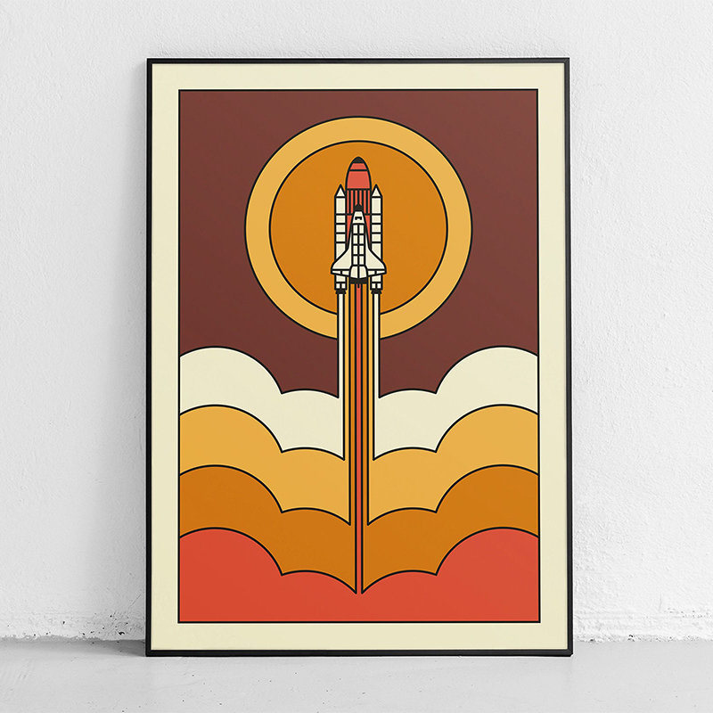 Retro abstrakte Space Shuttle  – Star Map Poster Bewertung und Preis